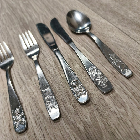 Viners Stainless Steel Korea Children Vintage Cutlery Flatware Set Teddy Bear