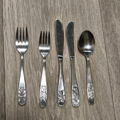 Viners Stainless Steel Korea Children Vintage Cutlery Flatware Set Teddy Bear