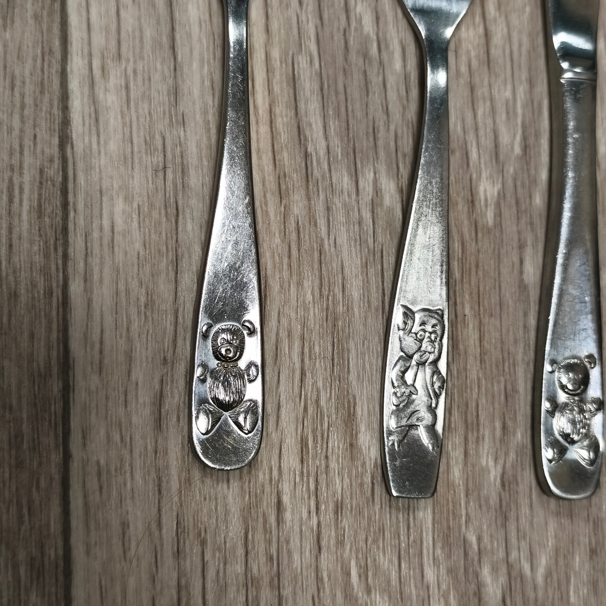 Viners Stainless Steel Korea Children Vintage Cutlery Flatware Set Teddy Bear