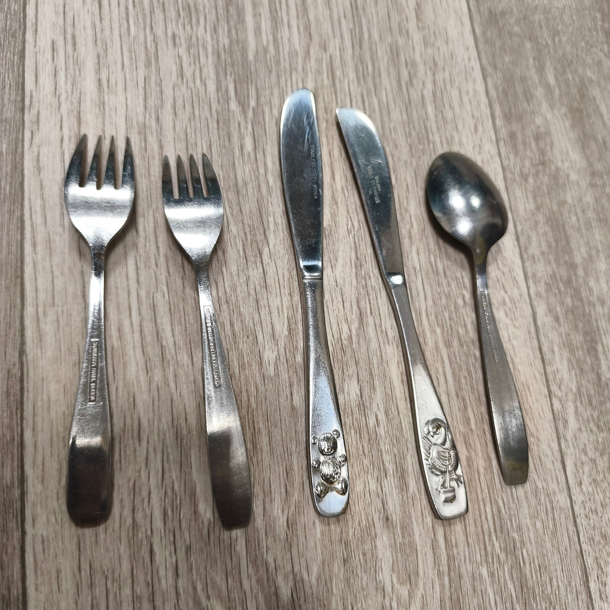 Viners Stainless Steel Korea Children Vintage Cutlery Flatware Set Teddy Bear