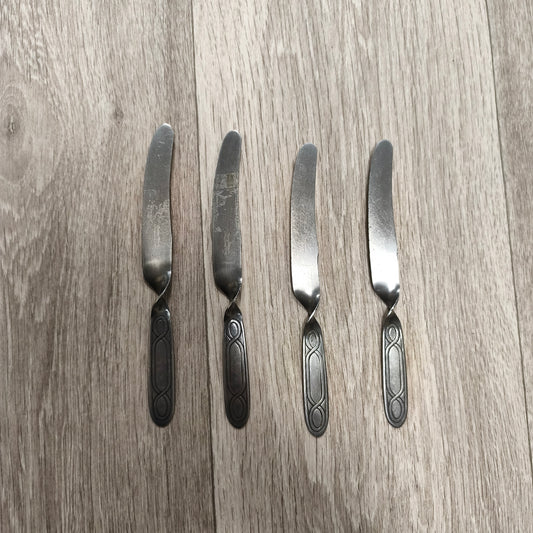 4x Vintage George Clark Sheffield Stainless Volito Butter Knives Spreaders
