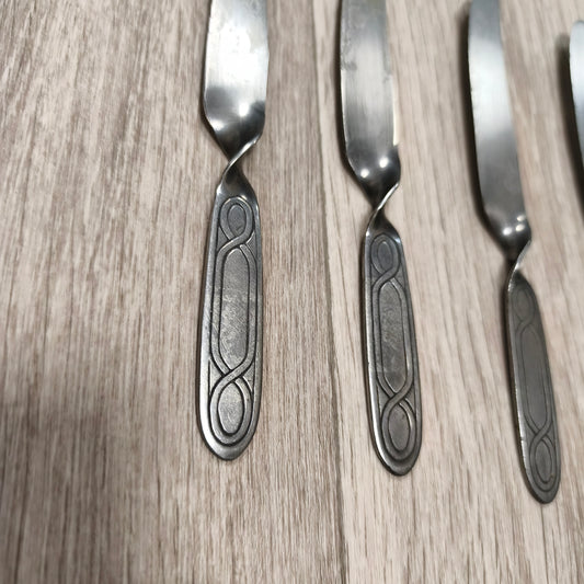 4x Vintage George Clark Sheffield Stainless Volito Butter Knives Spreaders