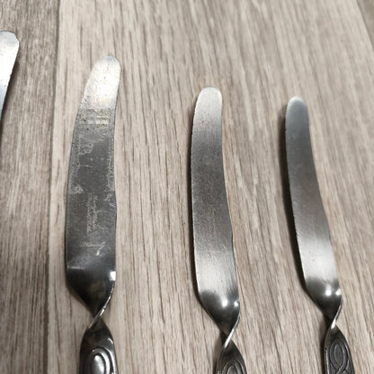 4x Vintage George Clark Sheffield Stainless Volito Butter Knives Spreaders