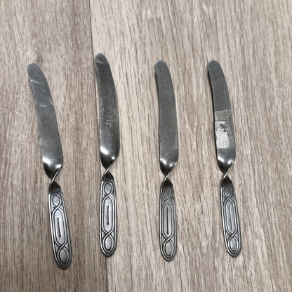 4x Vintage George Clark Sheffield Stainless Volito Butter Knives Spreaders