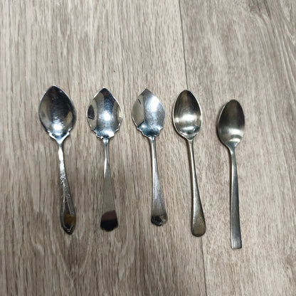 Set of 5 Vintage Stainless Steel Spoons Grapefruit Teaspoons Firth Staybrite Viners