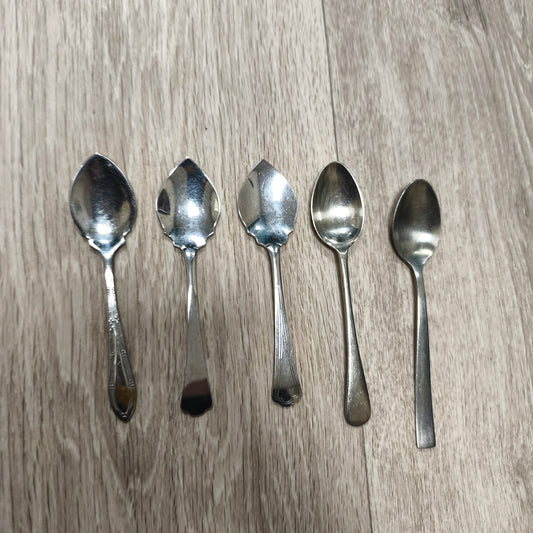 Set of 5 Vintage Stainless Steel Spoons Grapefruit Teaspoons Firth Staybrite Viners