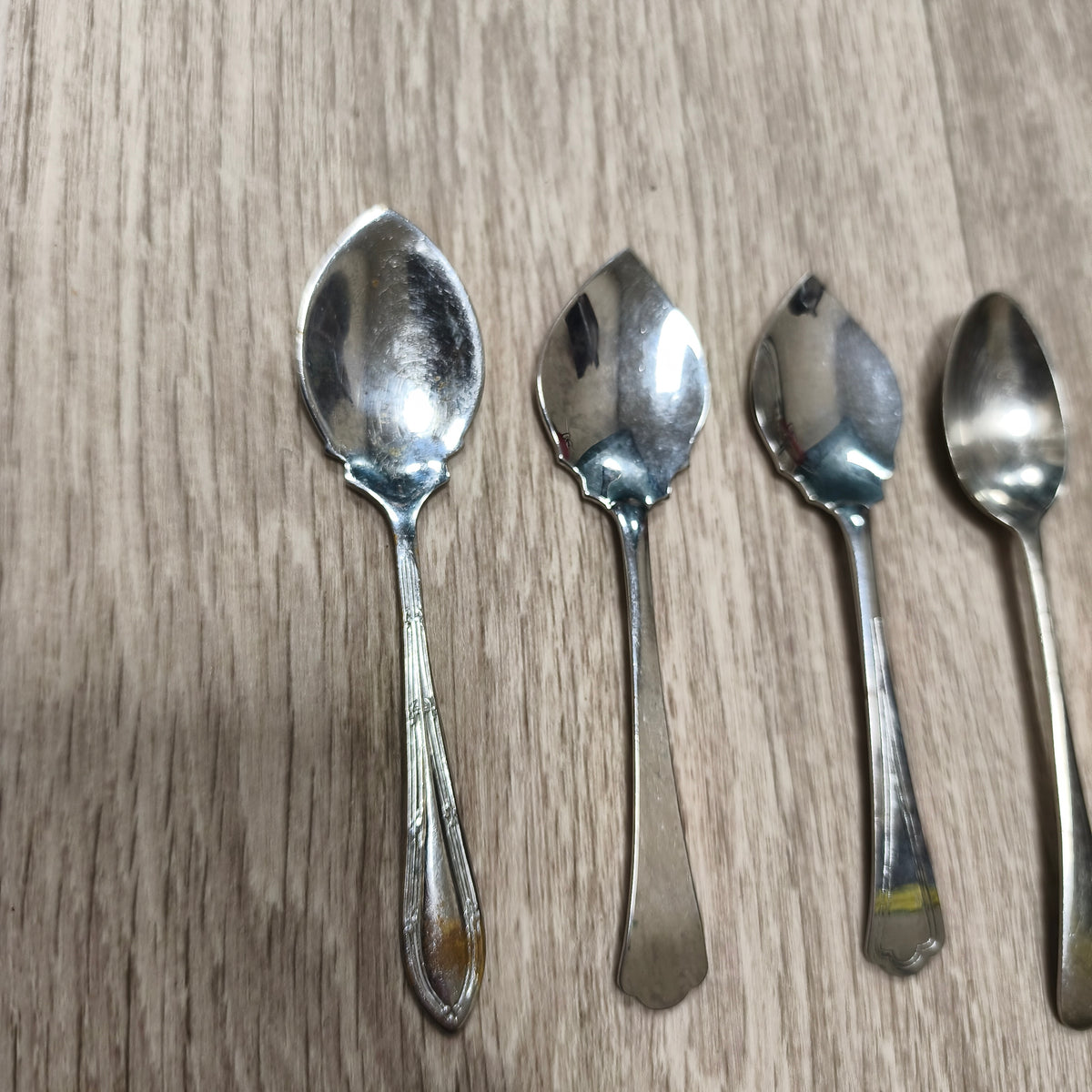 Set of 5 Vintage Stainless Steel Spoons Grapefruit Teaspoons Firth Staybrite Viners