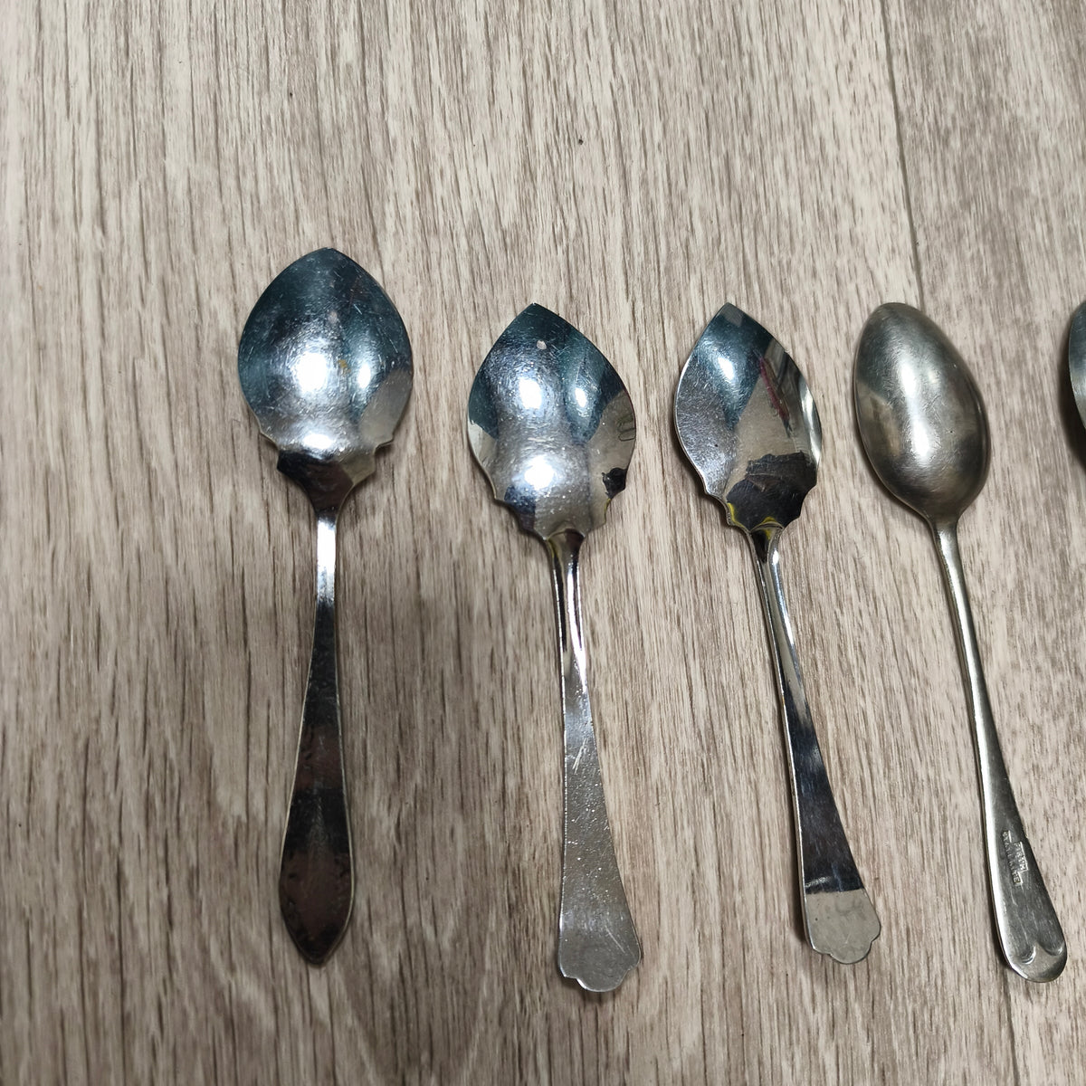 Set of 5 Vintage Stainless Steel Spoons Grapefruit Teaspoons Firth Staybrite Viners