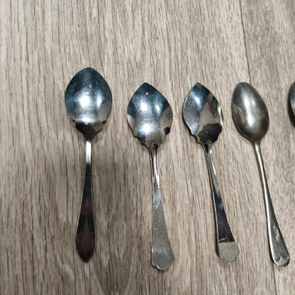 Set of 5 Vintage Stainless Steel Spoons Grapefruit Teaspoons Firth Staybrite Viners