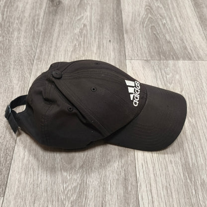 Adidas Mens Black Baseball Cap Hat Embroidered Logo Adjustable Strapback Sport