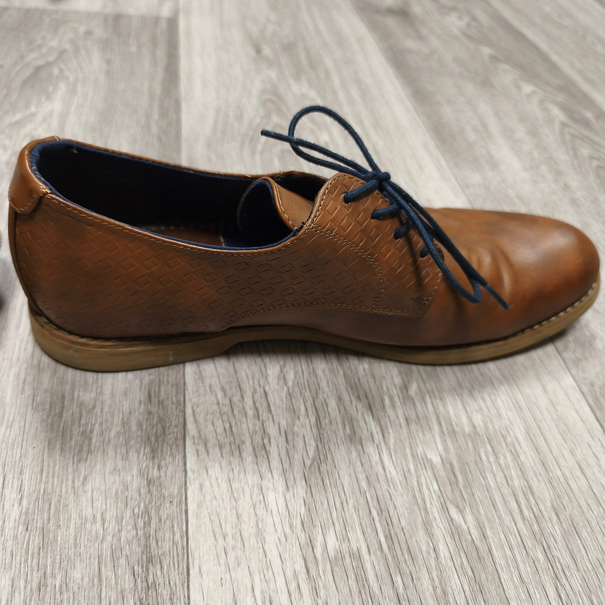IOUASSU Trade Mens Derby Shoes Size EU 42 Brown Textured Lace Up Casual Oxfords