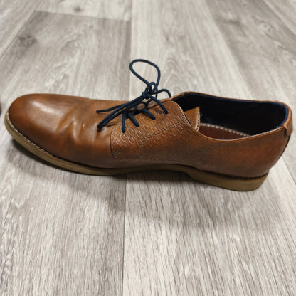 IOUASSU Trade Mens Derby Shoes Size EU 42 Brown Textured Lace Up Casual Oxfords