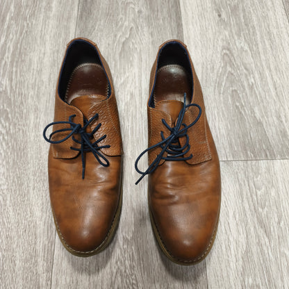 IOUASSU Trade Mens Derby Shoes Size EU 42 Brown Textured Lace Up Casual Oxfords