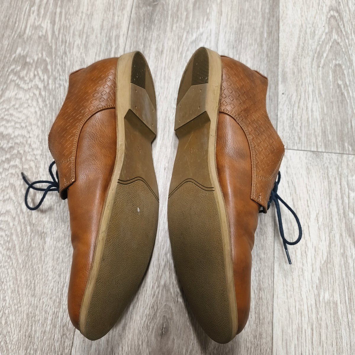IOUASSU Trade Mens Derby Shoes Size EU 42 Brown Textured Lace Up Casual Oxfords