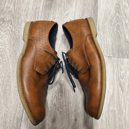 IOUASSU Trade Mens Derby Shoes Size EU 42 Brown Textured Lace Up Casual Oxfords
