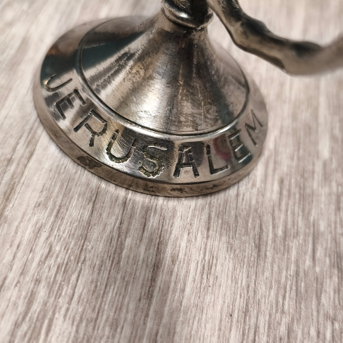 Vintage Jerusalem 2000 7 Branch Menorah Candle Holder Silver Tone Metal Judaica