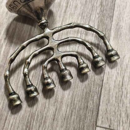 Vintage Jerusalem 2000 7 Branch Menorah Candle Holder Silver Tone Metal Judaica