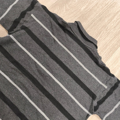 Vintage Lacoste Wool Striped Long Sleeve Polo Sweater Gray Black Size 7