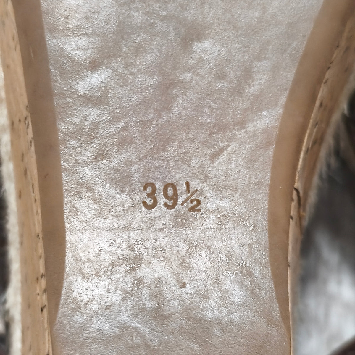 Prada Brown Leather Cork Wedge Espadrille Sandals Ankle Strap Heels Size 39.5