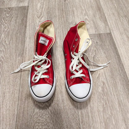 LUCKY-Z Red Canvas High Top Sneakers Shoes Lace Up Size EU 41