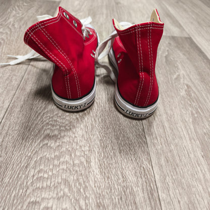 LUCKY-Z Red Canvas High Top Sneakers Shoes Lace Up Size EU 41