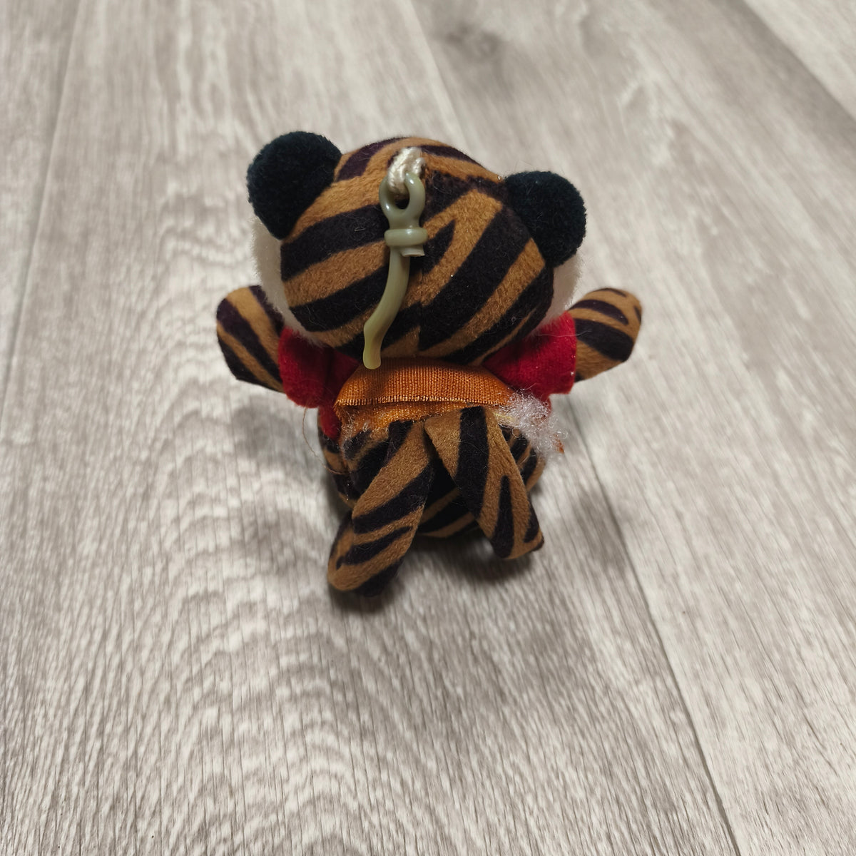 Plush Tiger Keychain Mini Stuffed Animal Tiger Clip Backpack Charm Brown Black