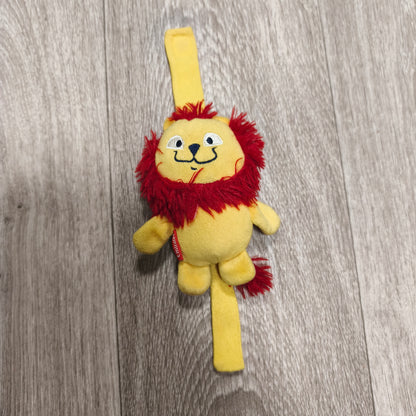 Emirates Airline Fly With Me Lion Plush Wristband Toy Yellow Red Stuffed Animal