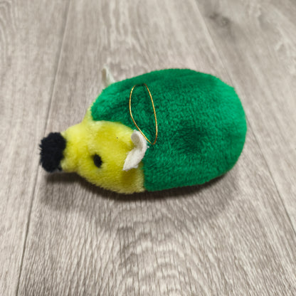 Plush Hedgehog Animal Ornament Green Yellow Small Hanging Soft Toy Mascot Cute