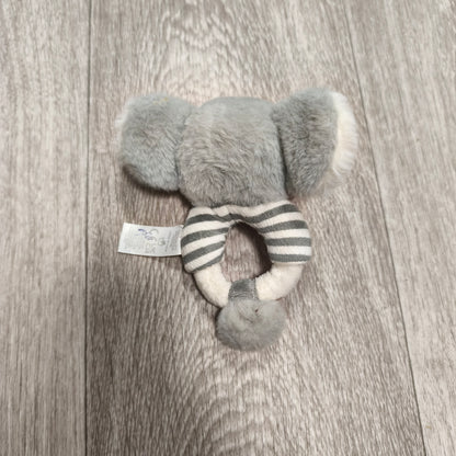 Keeleco Baby Koala Bear Ring Rattle Plush Soft Toy Grey White Striped Neutral