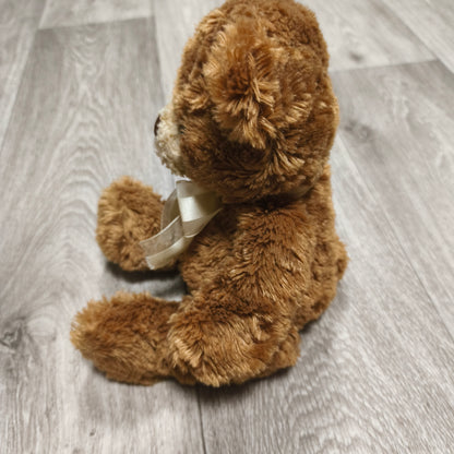 Keel Toys Plush Teddy Bear Brown Soft Stuffed Animal Toy Neck Ribbon Bow Plushie