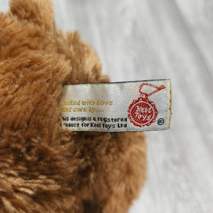 Keel Toys Plush Teddy Bear Brown Soft Stuffed Animal Toy Neck Ribbon Bow Plushie