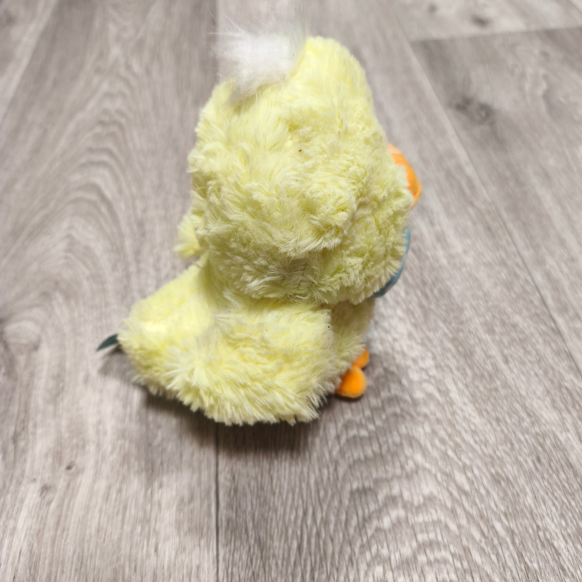 Card Factory Easter Snuggles Yellow Chick Plush Soft Toy Blue Polka Dot Bow