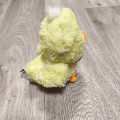 Card Factory Easter Snuggles Yellow Chick Plush Soft Toy Blue Polka Dot Bow