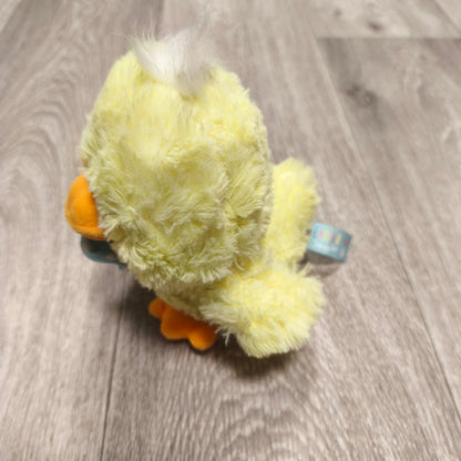 Card Factory Easter Snuggles Yellow Chick Plush Soft Toy Blue Polka Dot Bow