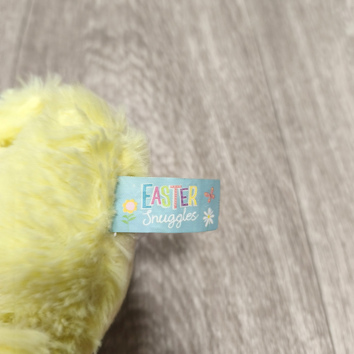 Card Factory Easter Snuggles Yellow Chick Plush Soft Toy Blue Polka Dot Bow