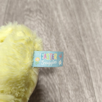 Card Factory Easter Snuggles Yellow Chick Plush Soft Toy Blue Polka Dot Bow