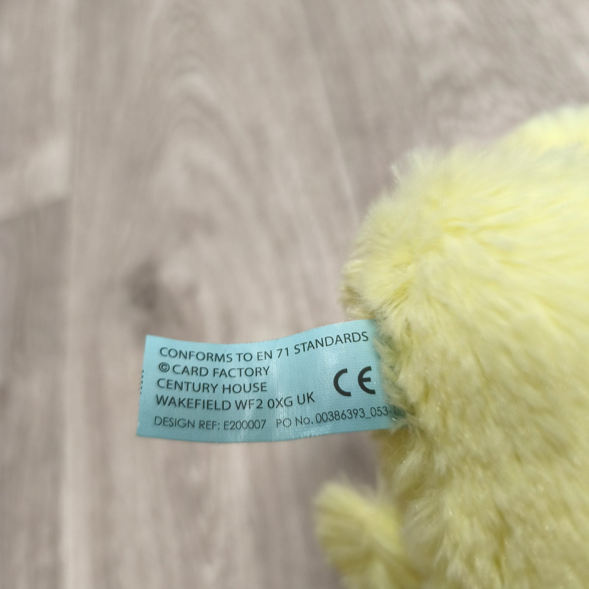 Card Factory Easter Snuggles Yellow Chick Plush Soft Toy Blue Polka Dot Bow