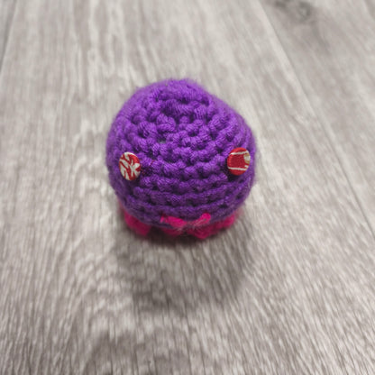 Handmade Crochet Plush Mini Octopus Toy Purple Pink Yarn Amigurumi Small Doll