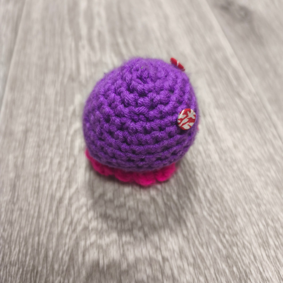 Handmade Crochet Plush Mini Octopus Toy Purple Pink Yarn Amigurumi Small Doll