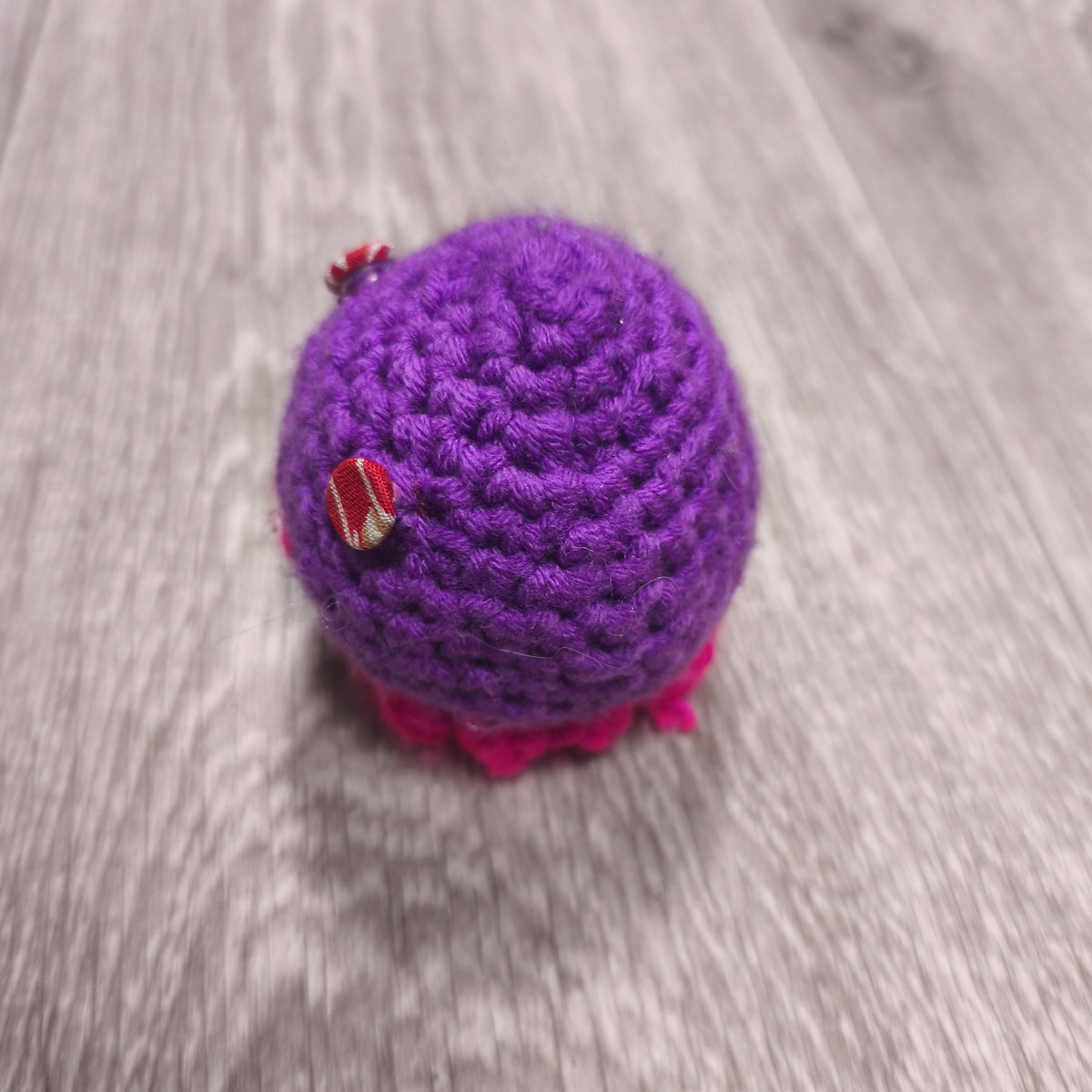 Handmade Crochet Plush Mini Octopus Toy Purple Pink Yarn Amigurumi Small Doll
