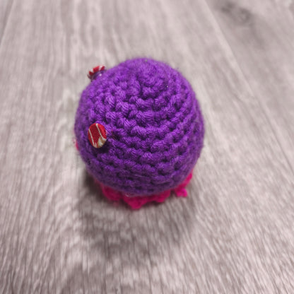 Handmade Crochet Plush Mini Octopus Toy Purple Pink Yarn Amigurumi Small Doll