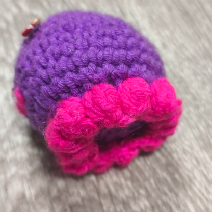 Handmade Crochet Plush Mini Octopus Toy Purple Pink Yarn Amigurumi Small Doll