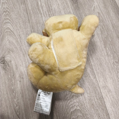 HuggiePup Dog Plush Toy Golden Yellow Puppy Stuffed Animal Belly Pouch Fastener