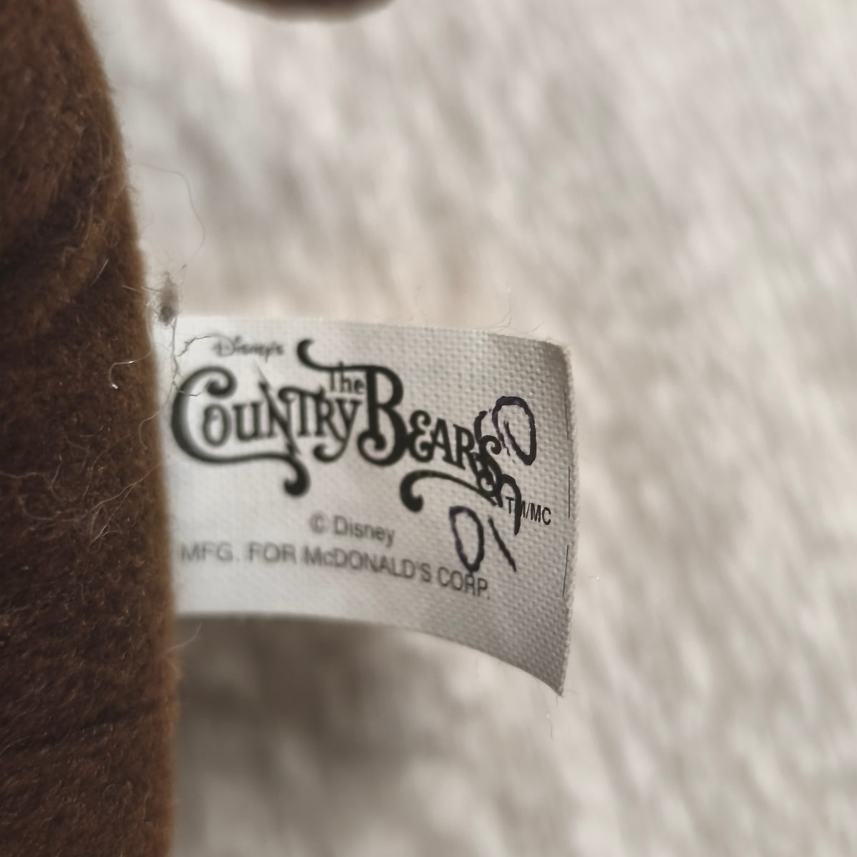 Disney The Country Bears McDonald's Plush Toy Bear Stuffed Animal Creata