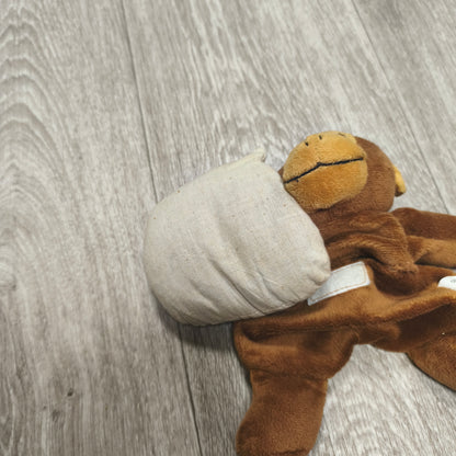 Plush Monkey Cherry Pit Microwavable Heating Pad Stuffed Animal Toy Brown