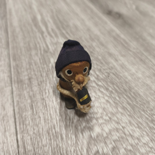 Vintage Wooden Skier Gnome Figure Wooden Skier Figurine Rustic Scandinavian Decor