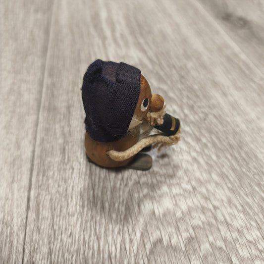 Vintage Wooden Skier Gnome Figure Wooden Skier Figurine Rustic Scandinavian Decor