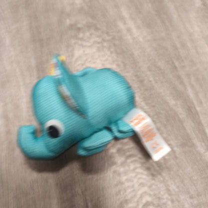 Bright Starts Blue Elephant Plush Toy Sun Pattern Ears Soft Infant Rattle