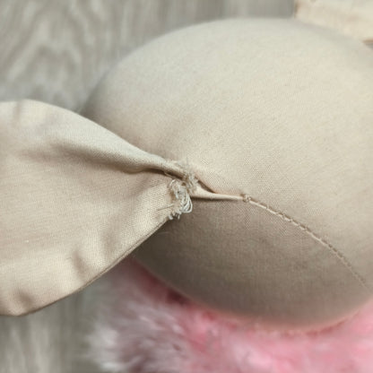 Plush Dog Soft Toy Beige Puppy Pink Feather Boa Collar Stuffed Animal 8"
