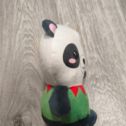 HBL Cute Panda Bear Elf Christmas Costume Plush Stuffed Animal Toy White Green